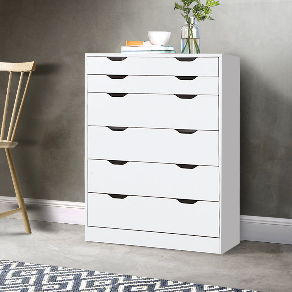 Artiss 6 Chest of Drawers - MYLA White-7