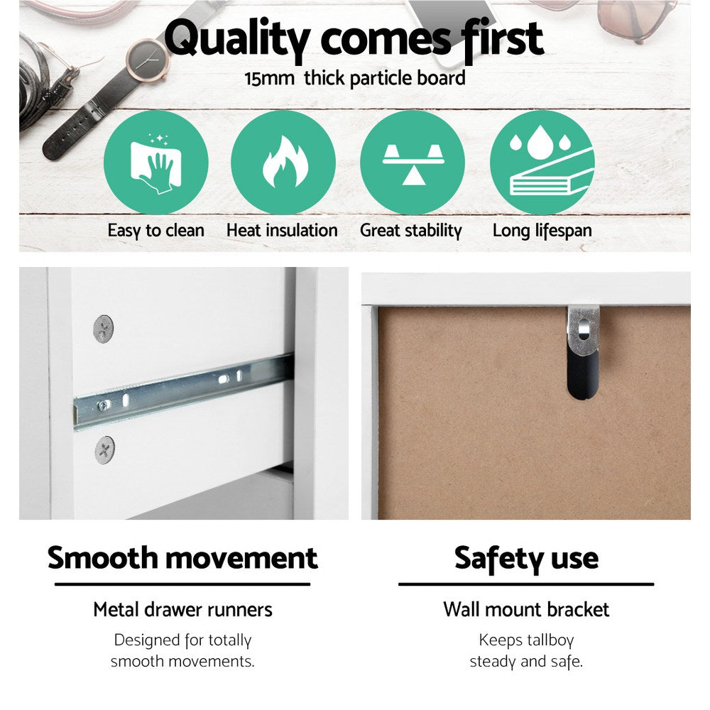 Artiss 6 Chest of Drawers - MYLA White-4