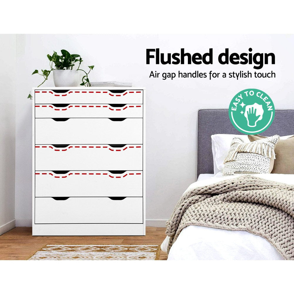 Artiss 6 Chest of Drawers - MYLA White-5