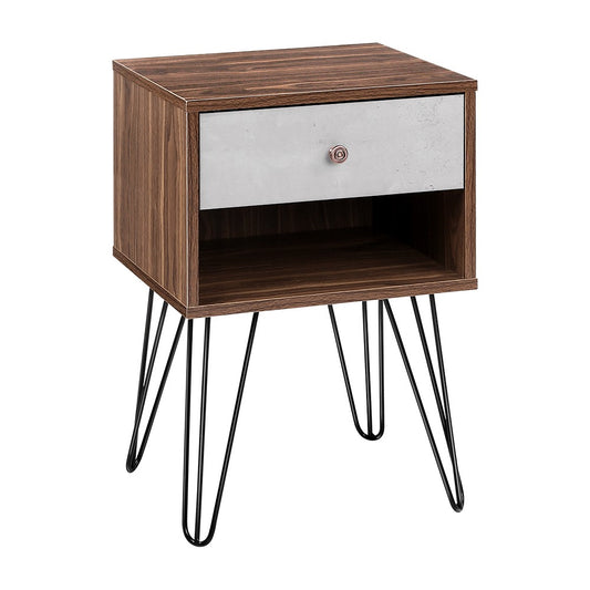 Artiss Bedside Table 1 Drawers with Shelf - LARS-0