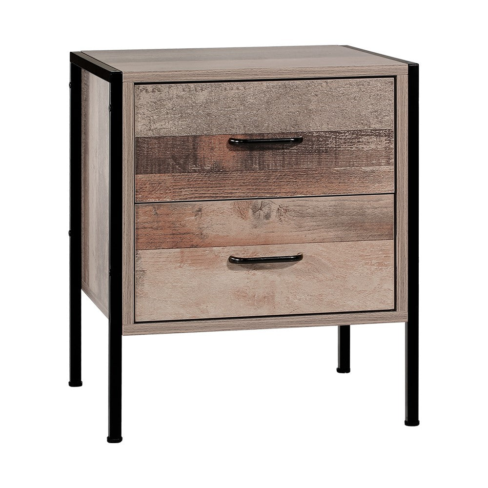 Artiss Bedside Table 2 Drawers - BARNLY-0