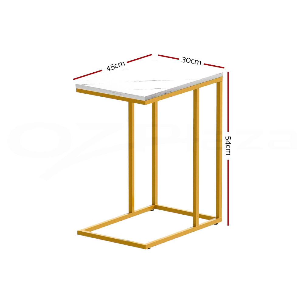 Artiss Coffee Table Side Table Marble Effect Emma-1