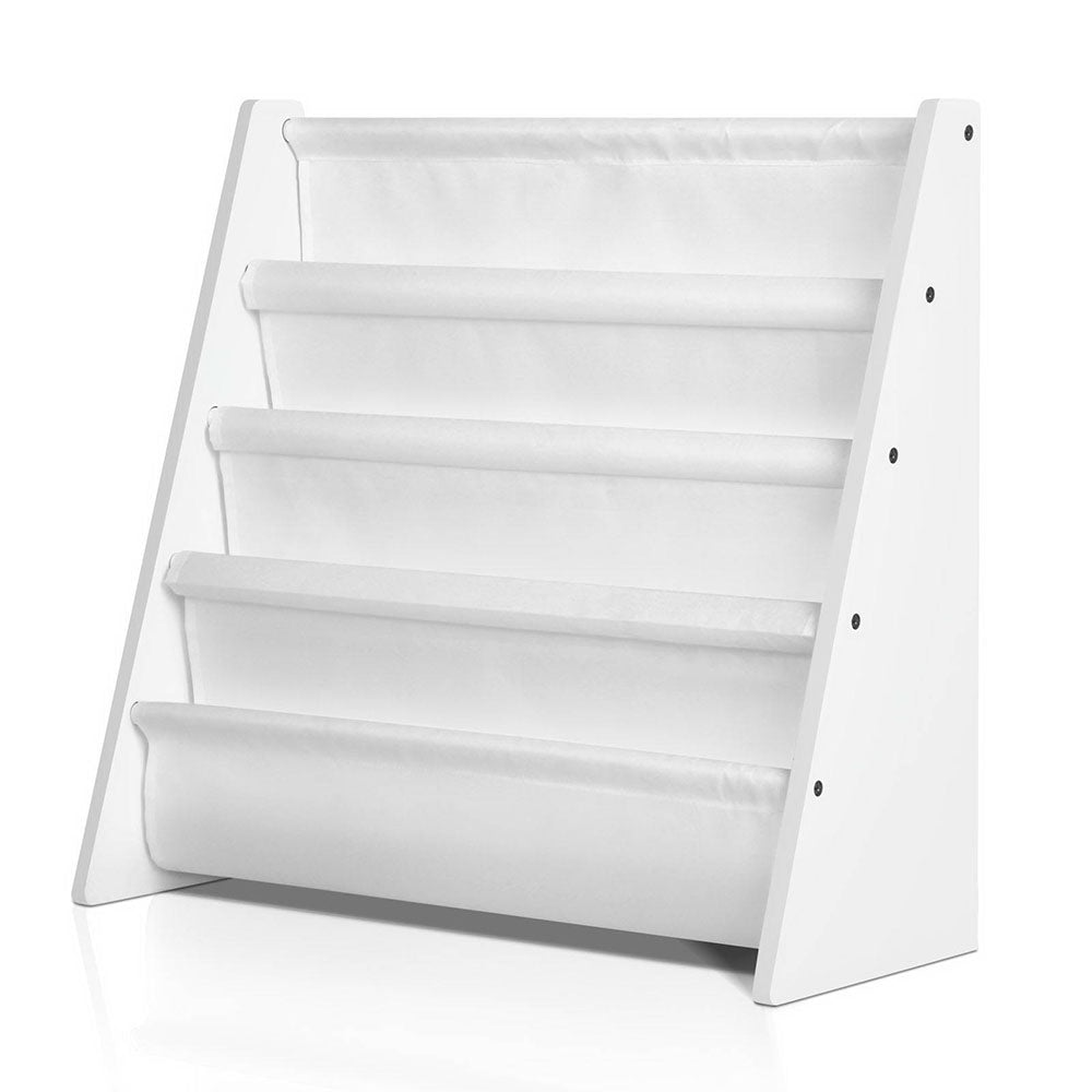 Keezi 4 Tiers Kids Bookshelf Magazine Shelf Children Bookcase Rack Organiser-0