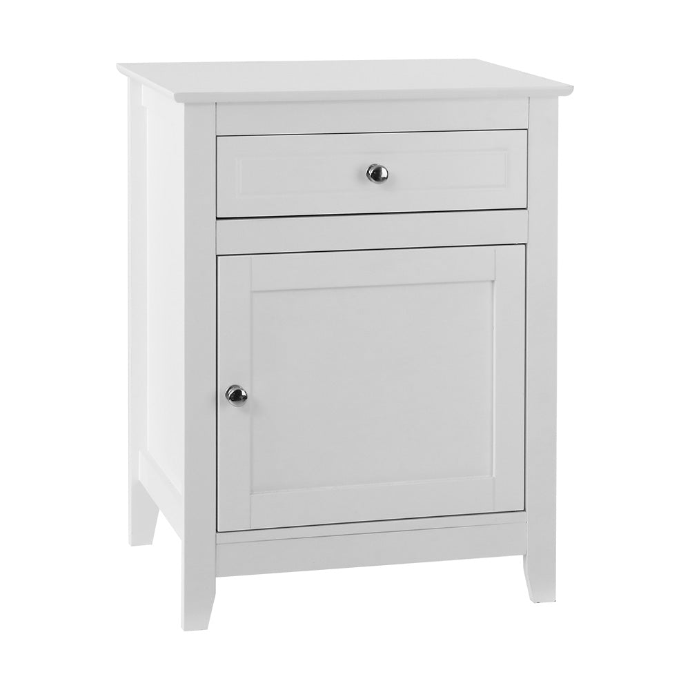 Artiss Bedside Tables Side Table Drawers Nightstand White-0