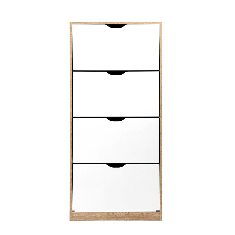 Artiss Shoe Rack Cabinet 60 Pairs 4-tier White Elen-2