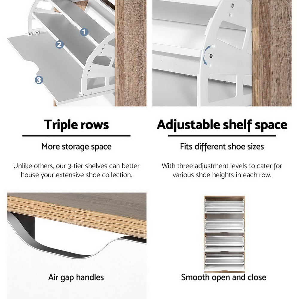 Artiss Shoe Rack Cabinet 60 Pairs 4-tier White Elen-5