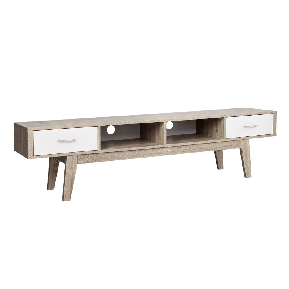 Artiss TV Cabinet Entertainment Unit 180cm Oak White Gary-0