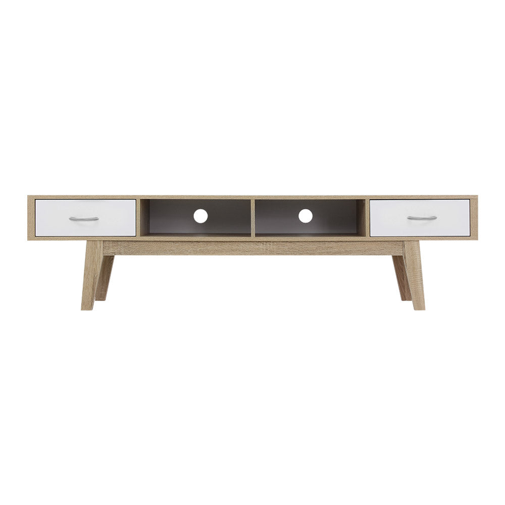 Artiss TV Cabinet Entertainment Unit 180cm Oak White Gary-2