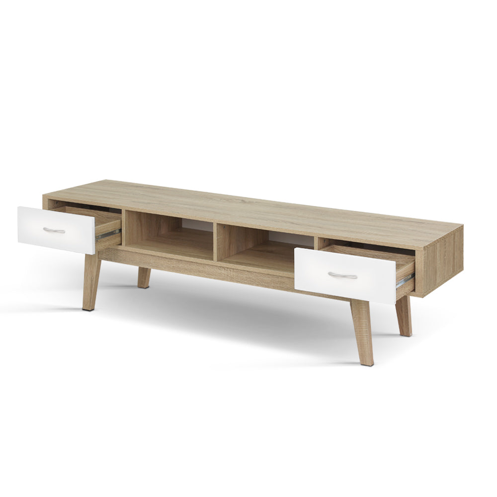 Artiss TV Cabinet Entertainment Unit 180cm Oak White Gary-6