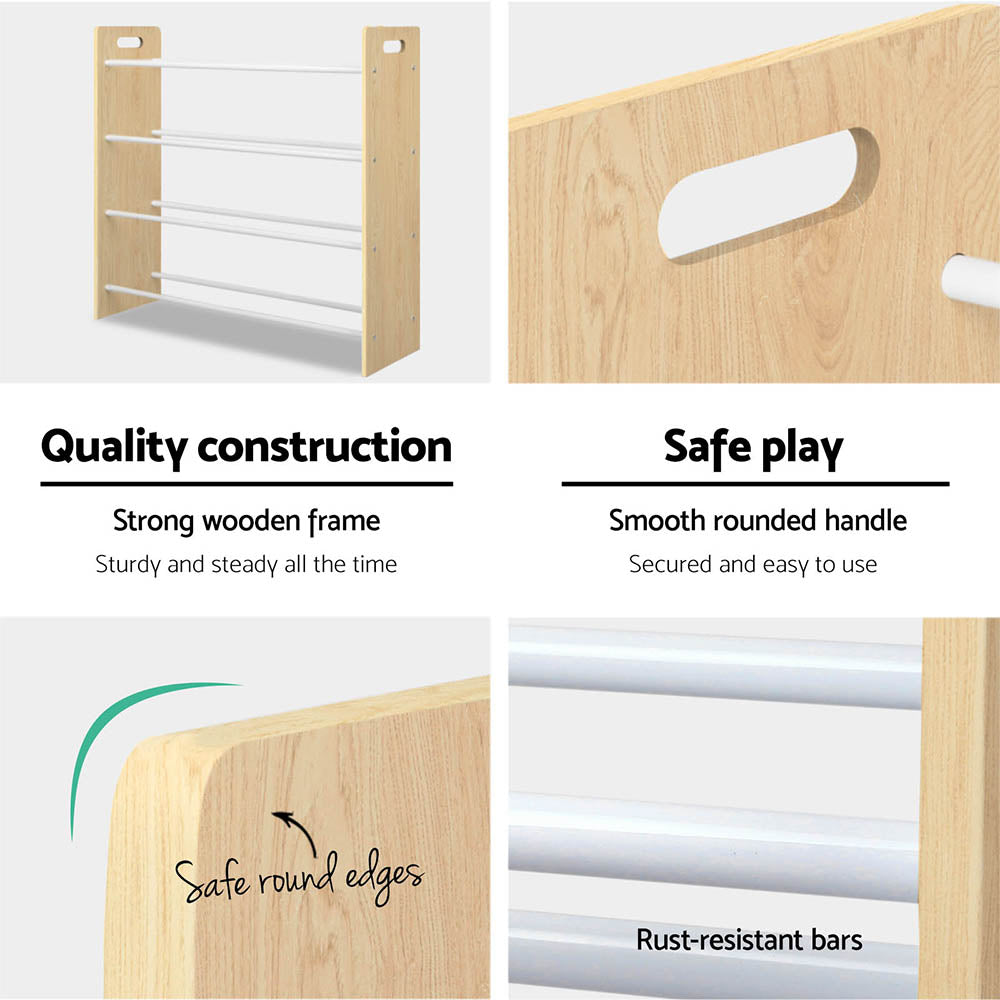 Keezi Kids Toy Box 12 Bins Bookshelf Organiser Children Storage Rack-5