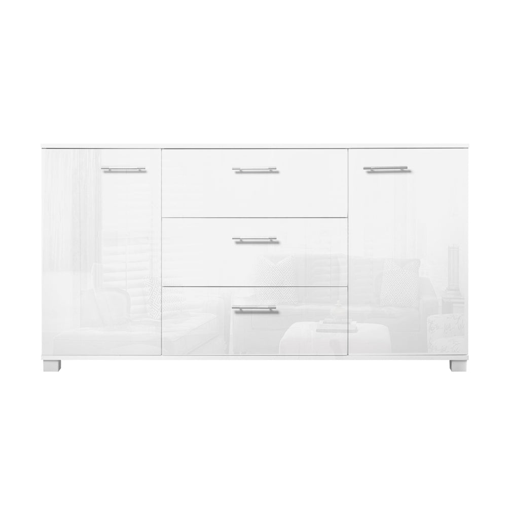 Artiss Buffet Sideboard High Gloss - White-2