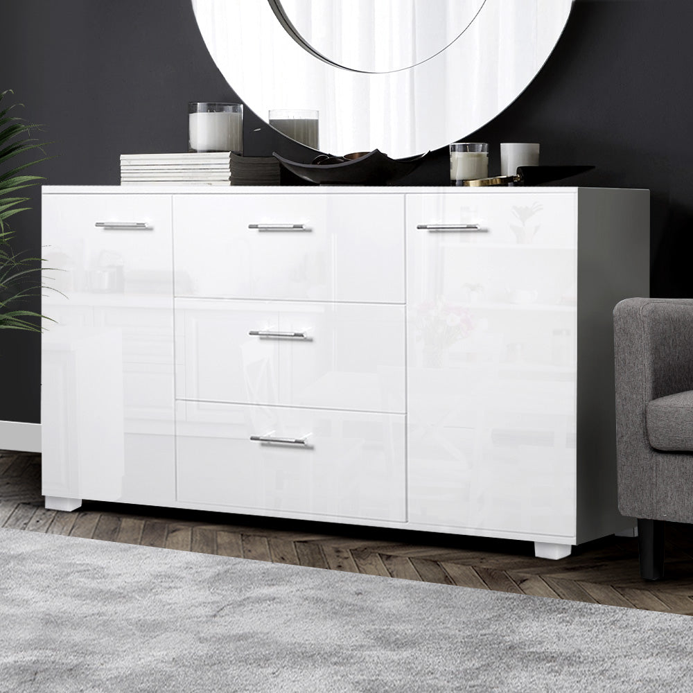 Artiss Buffet Sideboard High Gloss - White-6