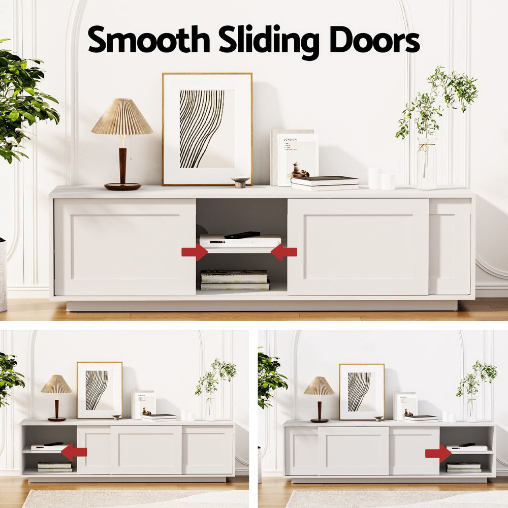 Artiss TV Unit Entertainment Unit Storage Cabinet 160cm White-5