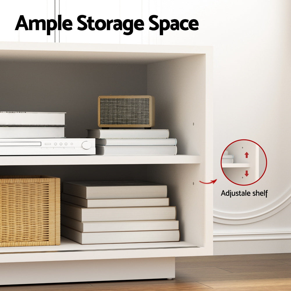 Artiss TV Unit Entertainment Unit Storage Cabinet 160cm White-6