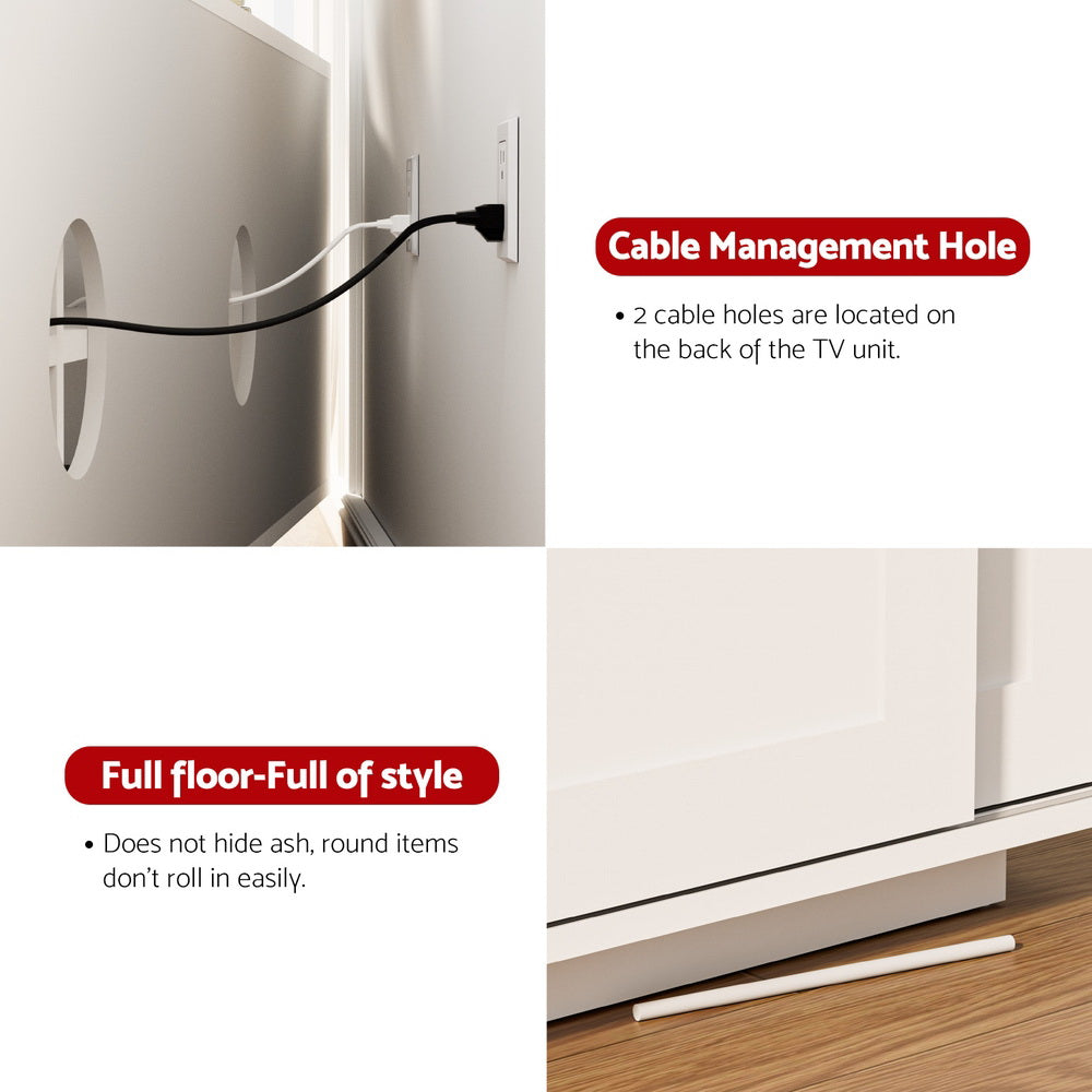 Artiss TV Unit Entertainment Unit Storage Cabinet 160cm White-7