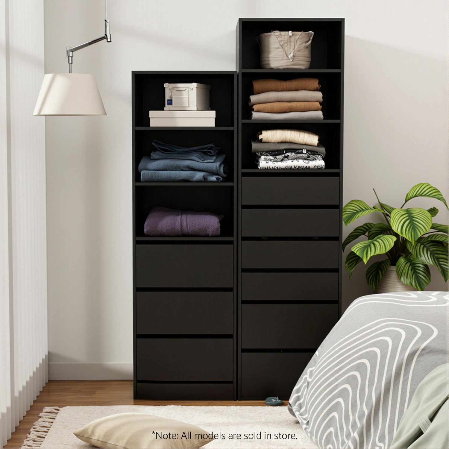 Artiss 3 Chest of Drawers Tallboy Cabinet Black-6