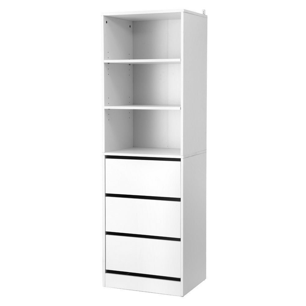 Artiss 3 Chest of Drawers Tallboy Cabinet White-0