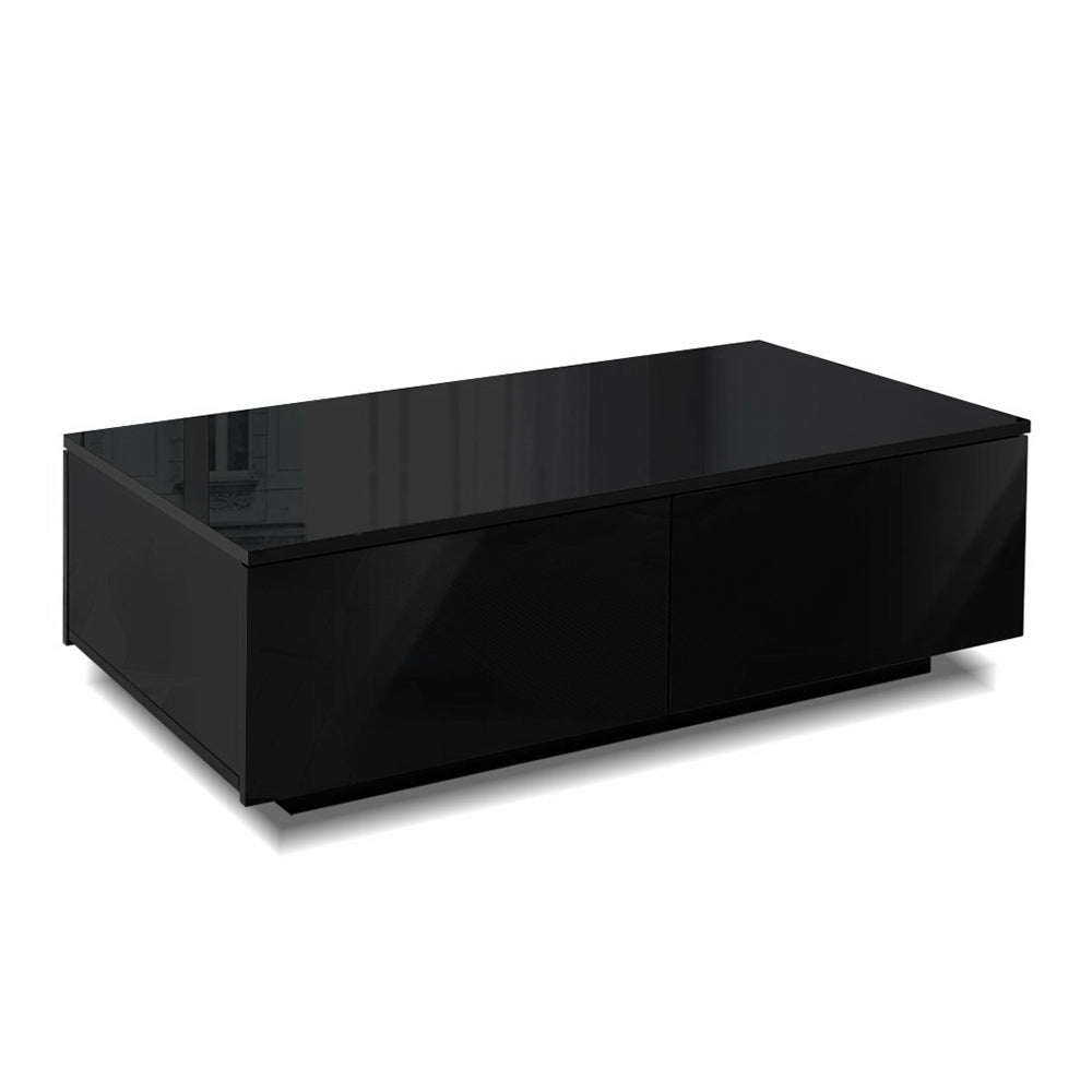 Artiss Coffee Table 4 Drawers Black Trevi-0