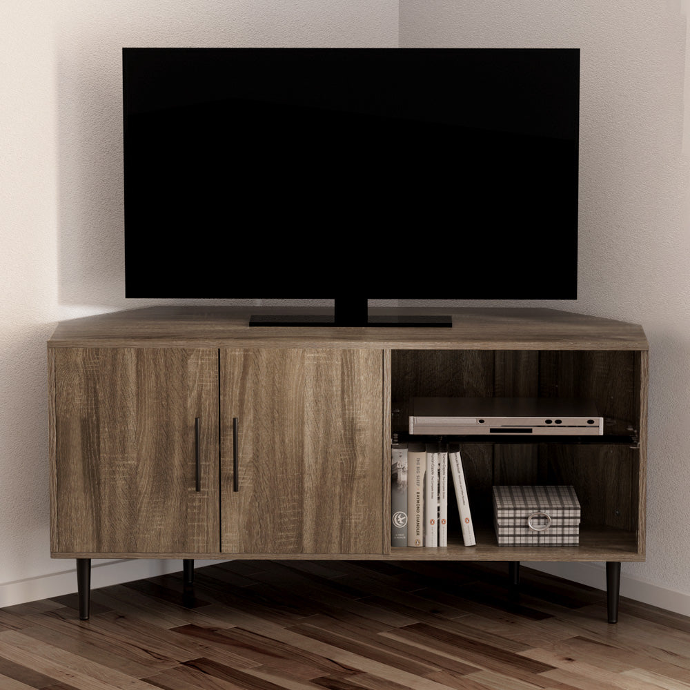 Artiss Corner Entertainment Unit Stand TV Cabinet Open Storage Shelf 120CM-6