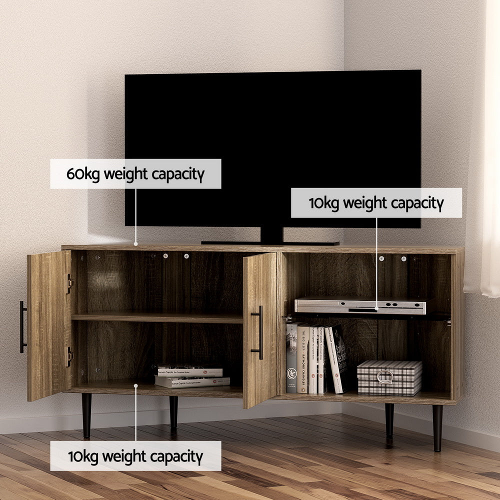 Artiss Corner Entertainment Unit Stand TV Cabinet Open Storage Shelf 120CM-5