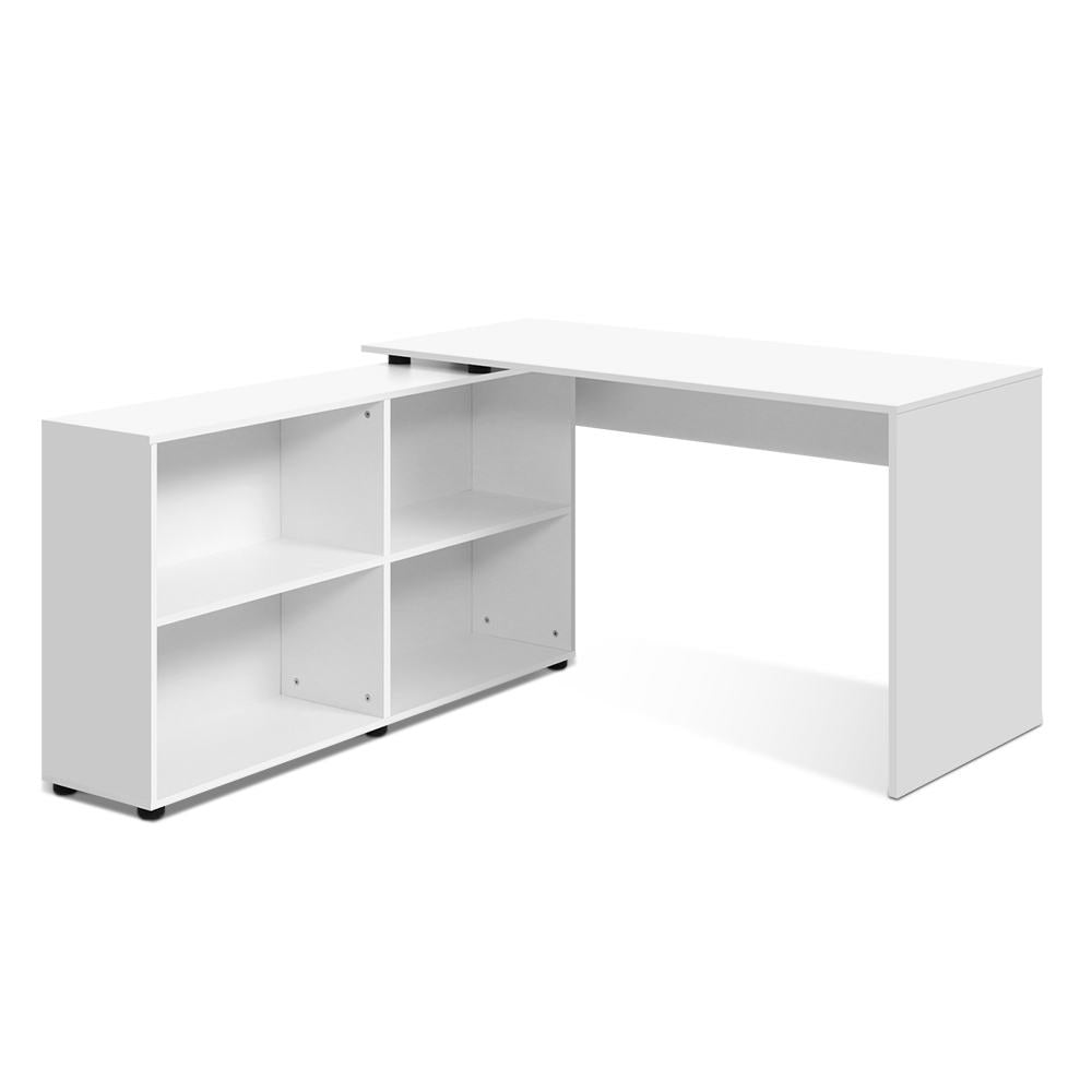 Artiss Computer Desk Bookshelf White 130CM-0