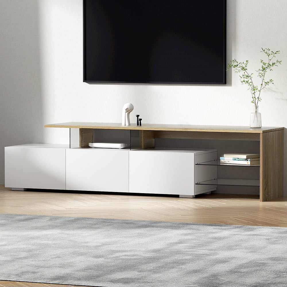 Artiss TV Cabinet Entertainment Unit 180cm Wood White James-7