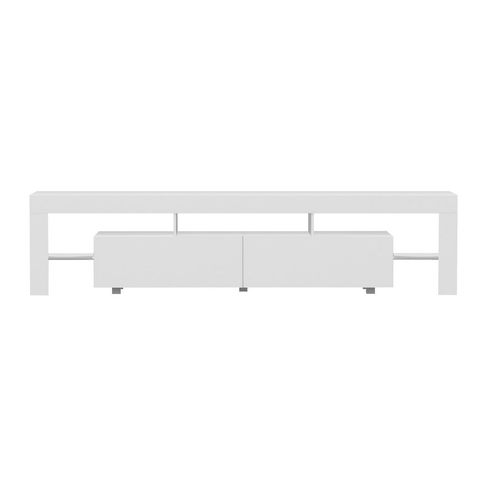 Artiss TV Cabinet Entertainment Unit Stand RGB LED Gloss Furniture 200cm White-2