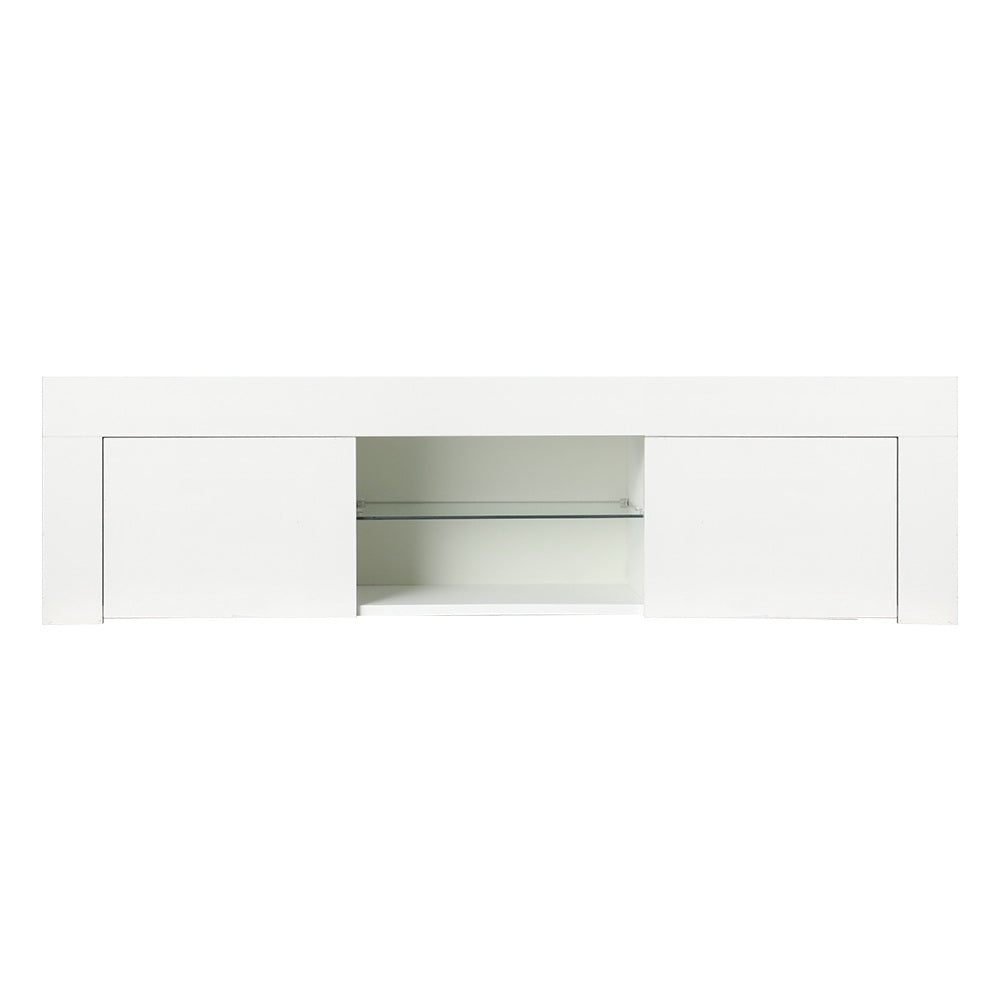 Artiss Entertainment Unit TV Cabinet LED 130cm White Angus-1