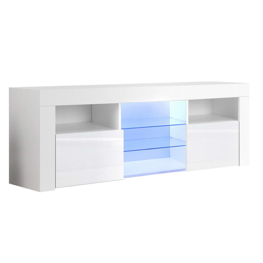 Artiss Entertainment Unit TV Cabinet LED 145cm White Angus-0