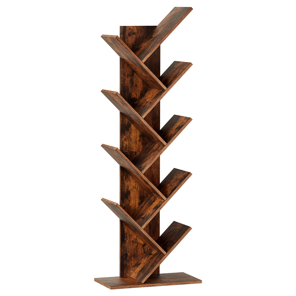 Artiss Tree Bookshelf 9 Tiers Walnut-0