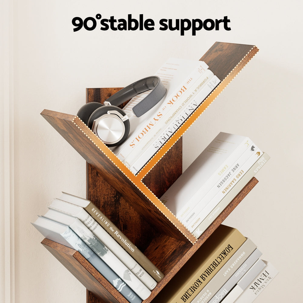 Artiss Tree Bookshelf 9 Tiers Walnut-5