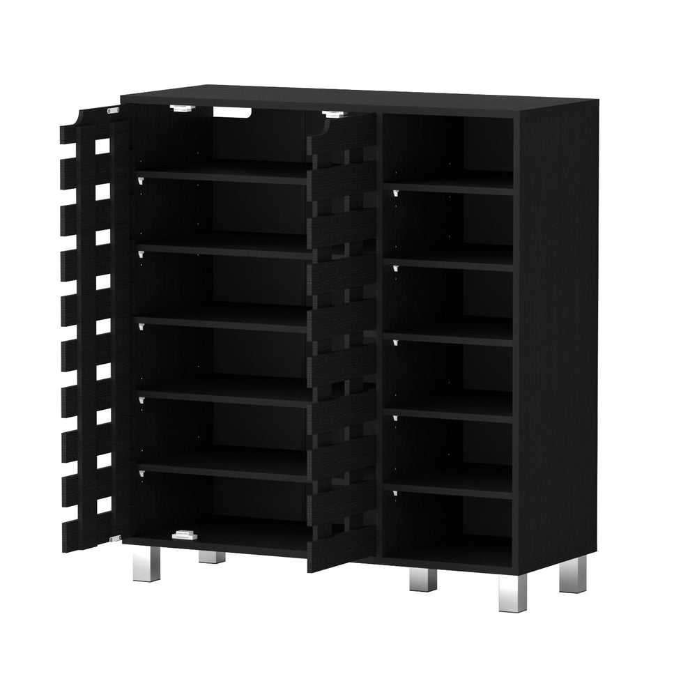 Artiss Shoe Rack Cabinet 6 Tier Storage Shelf Black-0