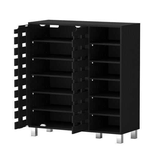 Artiss Shoe Rack Cabinet 6 Tier Storage Shelf Black-0