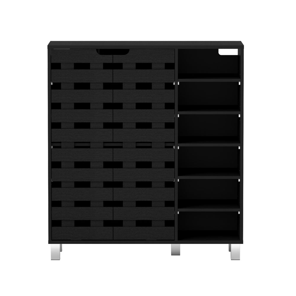 Artiss Shoe Rack Cabinet 6 Tier Storage Shelf Black-2