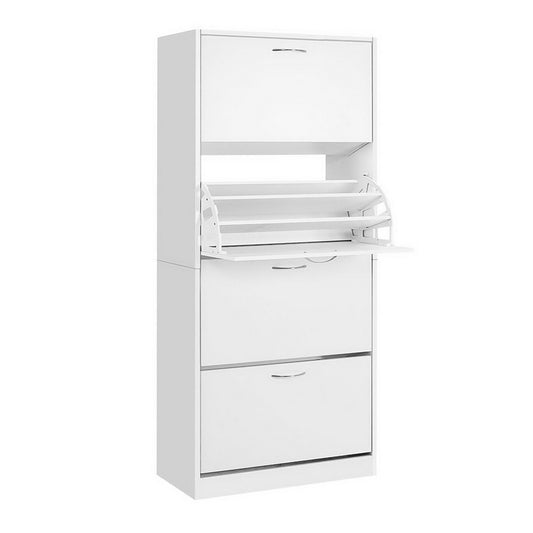 Artiss Shoe Rack Cabinet 60 Pairs 4 Doors - White-0