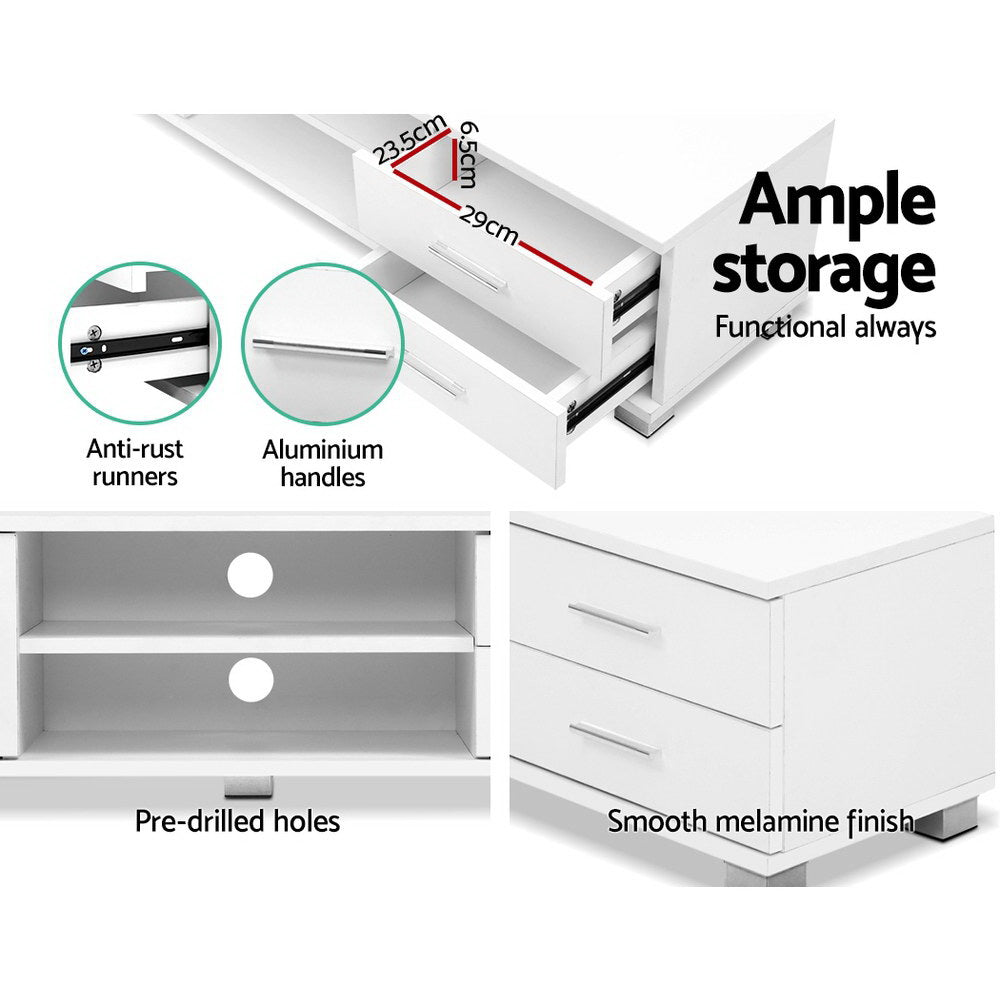 Artiss Entertainment Unit TV Cabinet 120cm White Dylan-5