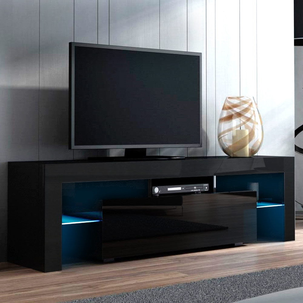 Artiss Entertainment Unit TV Cabinet LED 130cm Black Elo-6