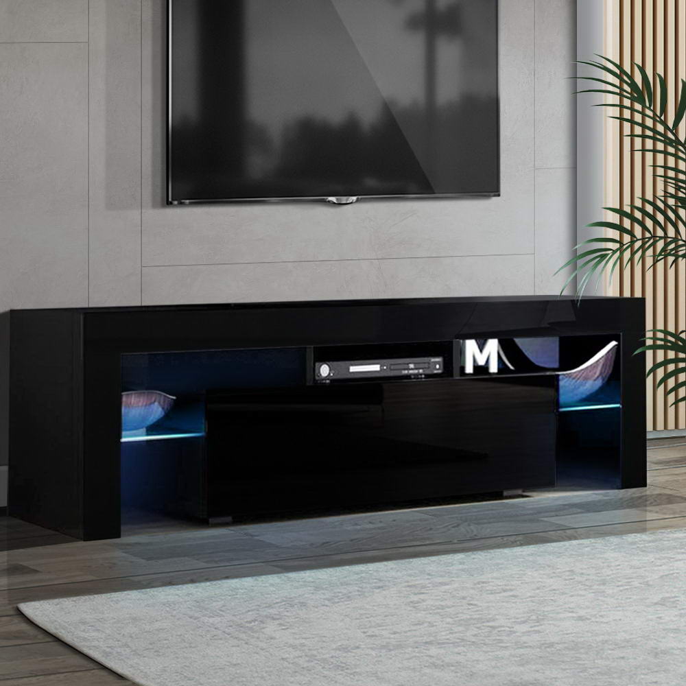 Artiss Entertainment Unit TV Cabinet LED 130cm Black Elo-7