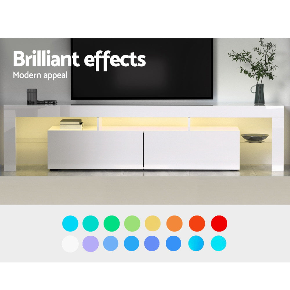 Artiss Entertainment Unit TV Cabinet LED 189cm White Elo-3