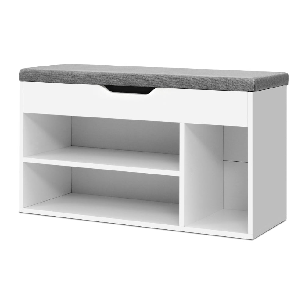 Artiss Shoe Rack Bench Shoe Cabinet White Allen-0