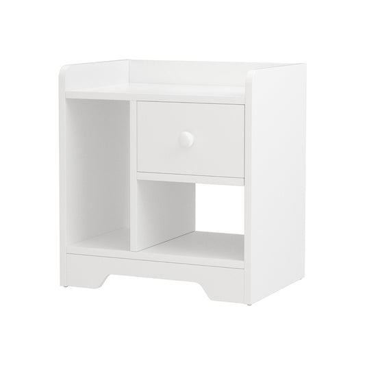 Artiss Bedside Table Drawer Nightstand Side End Table Storage Open Shelf White-0