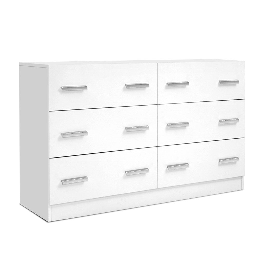 Artiss 6 Chest of Drawers - VEDA White-0