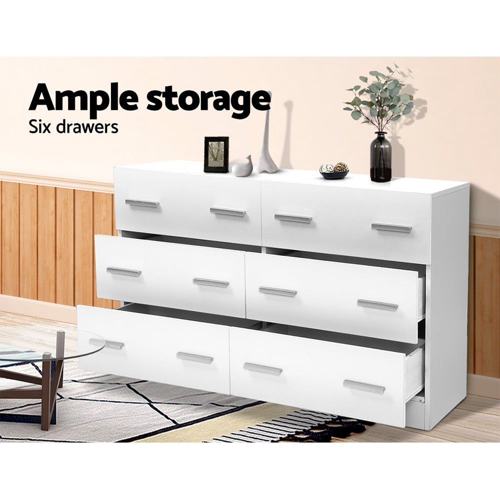 Artiss 6 Chest of Drawers - VEDA White-3