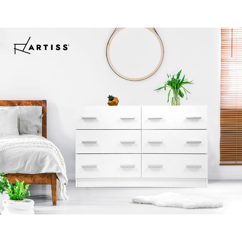 Artiss 6 Chest of Drawers - VEDA White-5