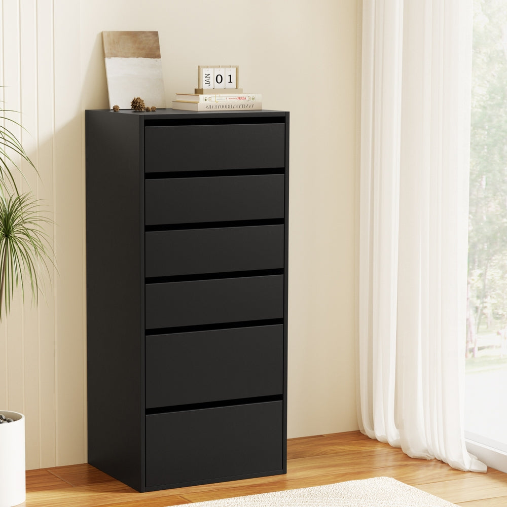 Artiss 6 Chest of Drawers Dresser Tallboy Black-7
