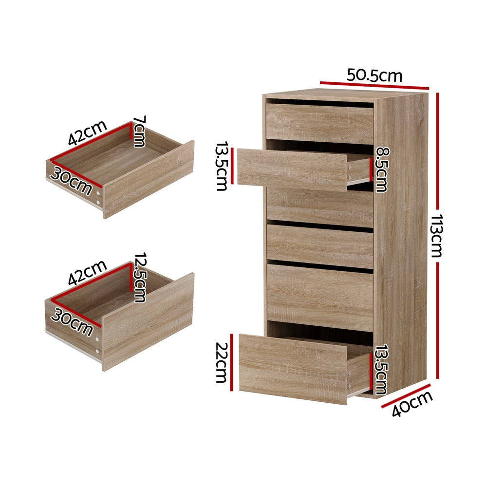 Artiss 6 Chest of Drawers Dresser Tallboy Pine-2