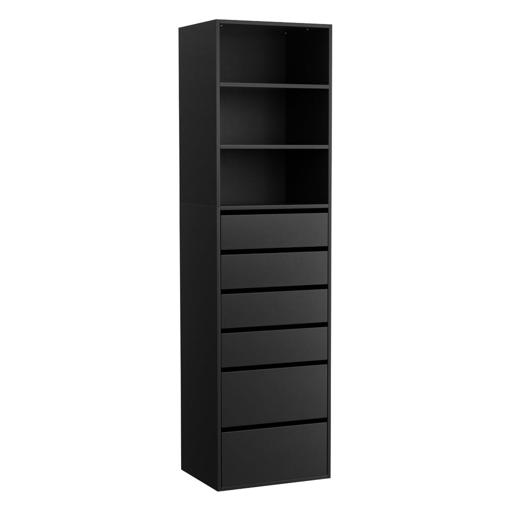 Artiss 6 Chest of Drawers Tallboy Cabinet Black-0