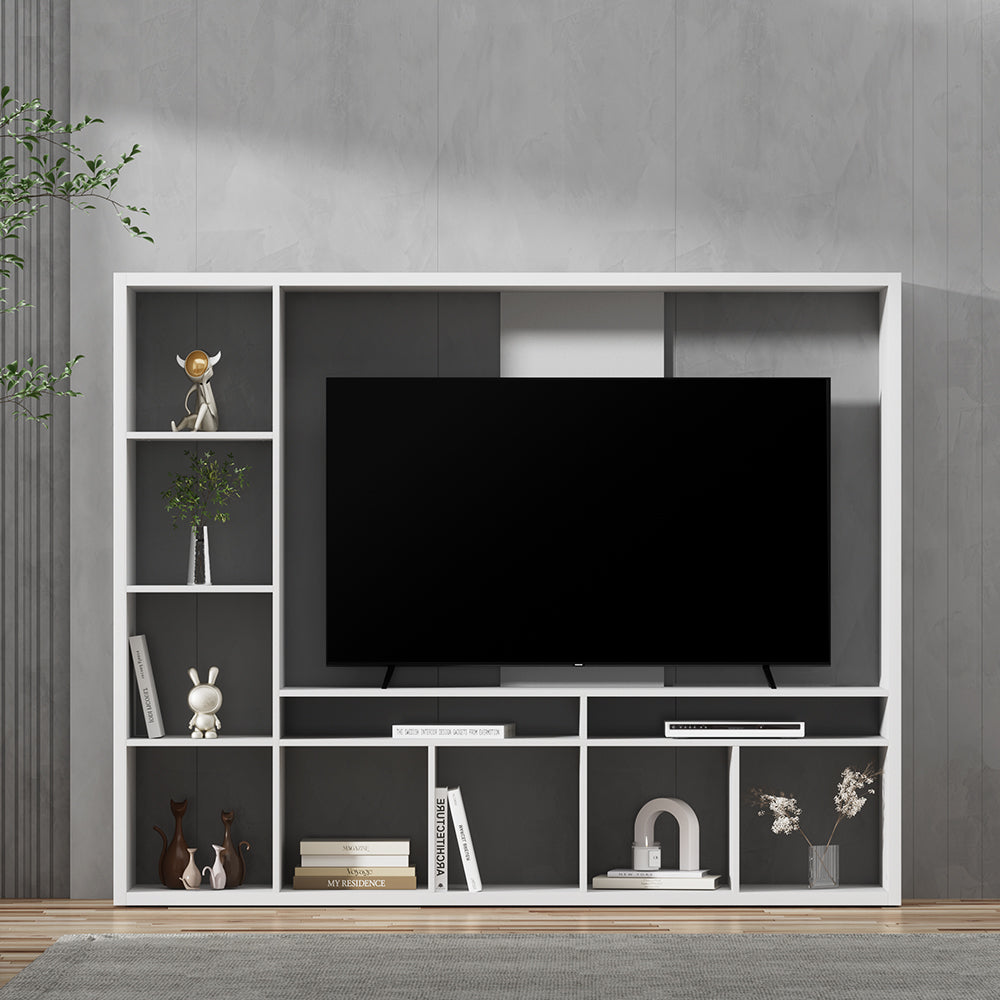 Artiss Entertainment Center Unit TV Stand TV Cabinet Open Shelves 183CM White-6