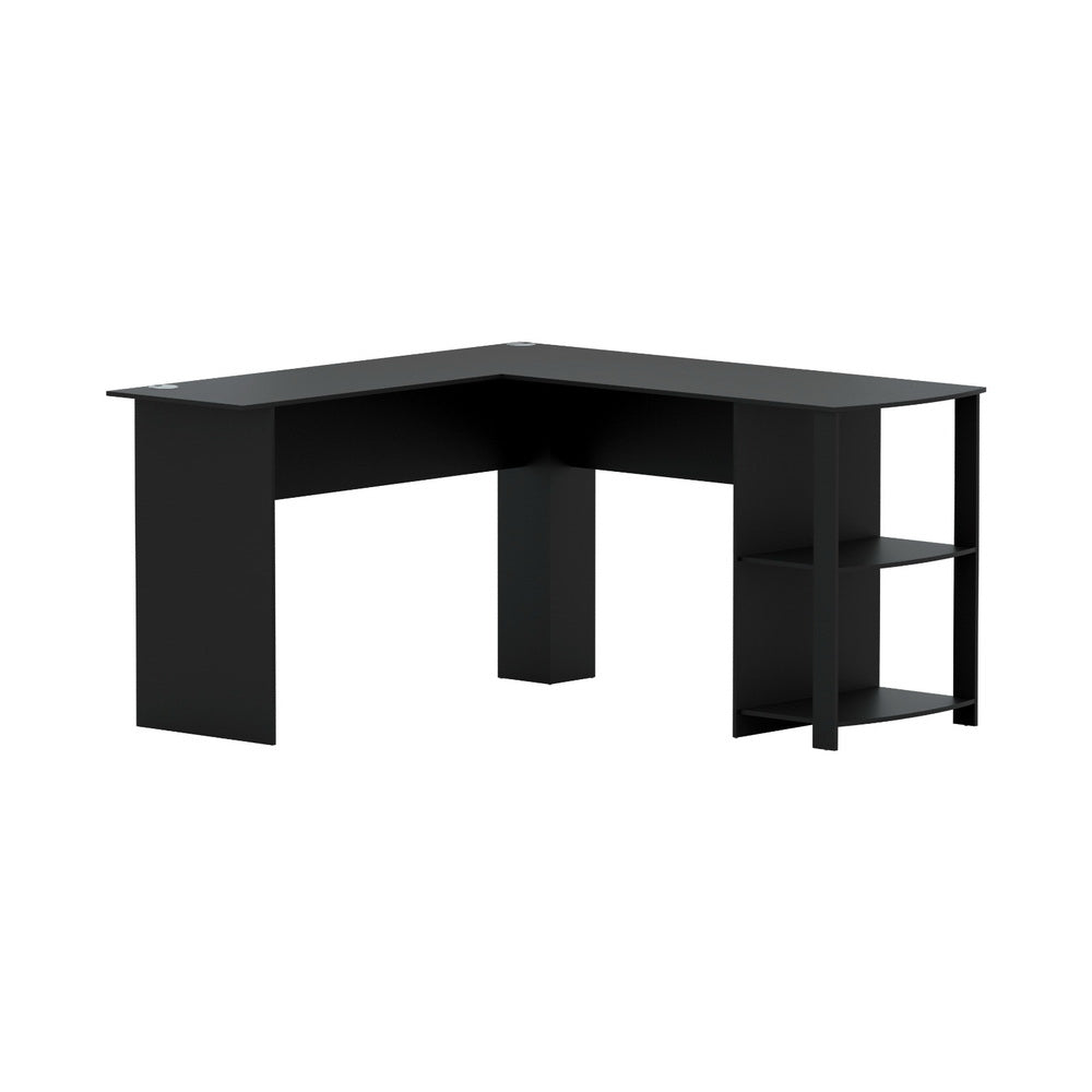 Artiss Computer Desk Shelf L-Shape Black 136CM-0