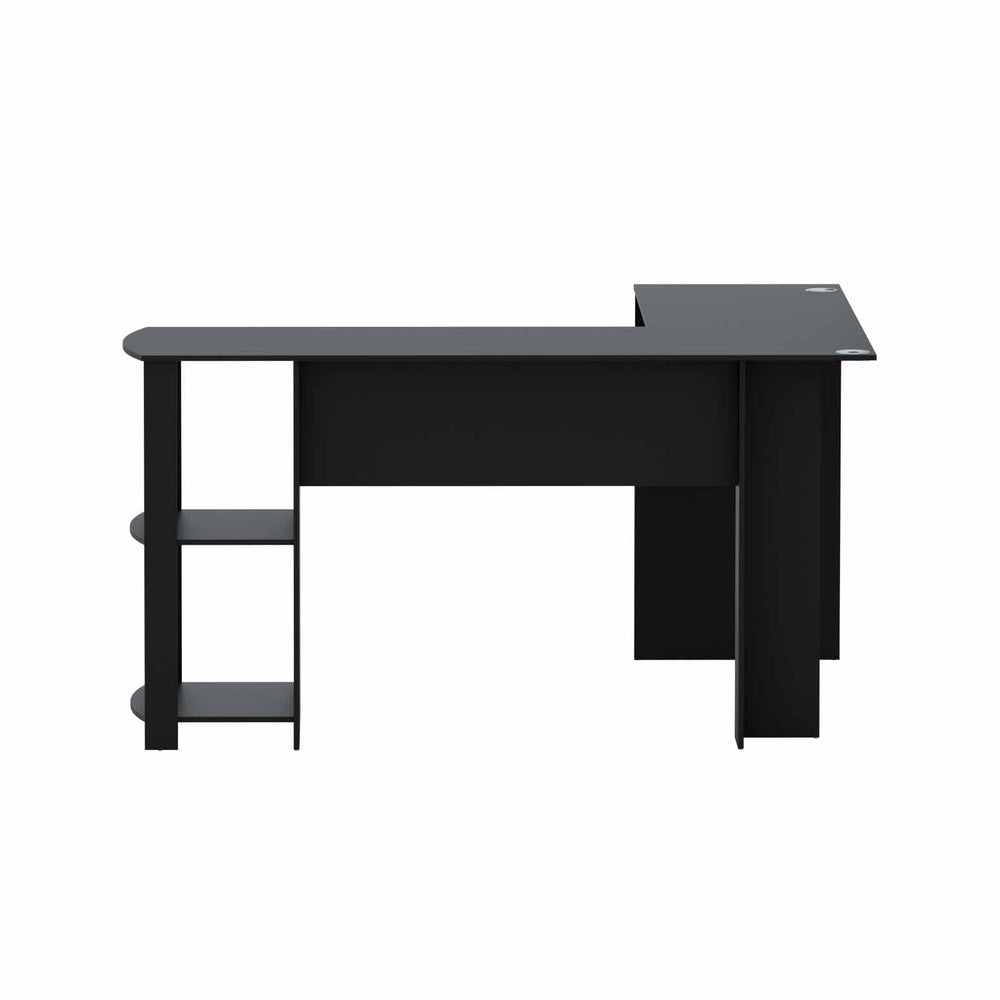 Artiss Computer Desk Shelf L-Shape Black 136CM-2